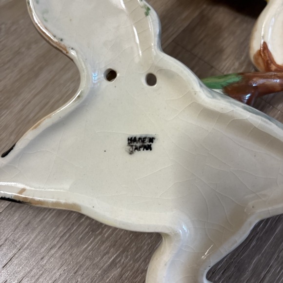 Vtg Mallard Duck Flying Ceramic Wall Hanger Pocket Planter Hunting Cabin Japan - Picture 6 of 9